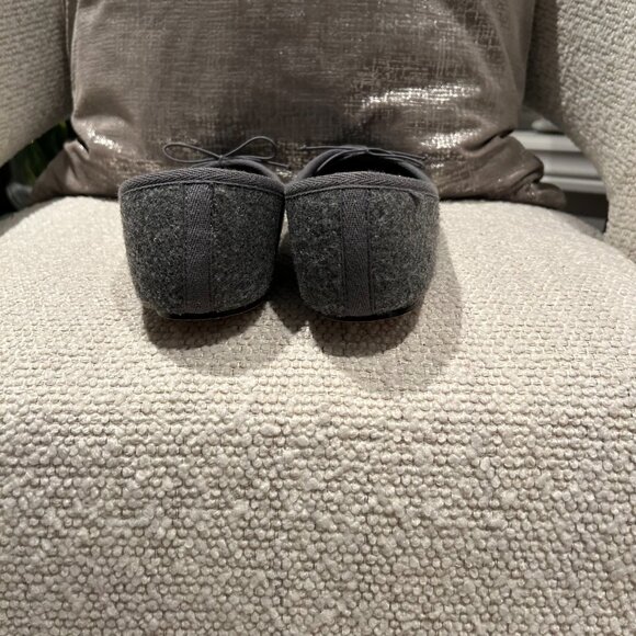 Zara Grey Felt Ballet Flats | Square Toe | Size 37 / US 6.5 - Picture 5 of 5